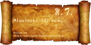 Misolszki Ténia névjegykártya